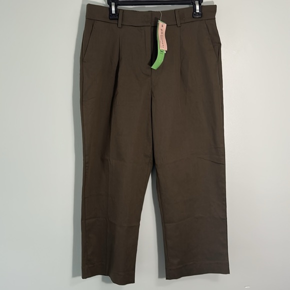 Philosophy Pants - Philosophy Large Petite Pants Olive green hook and bar closure elastic waist NWT